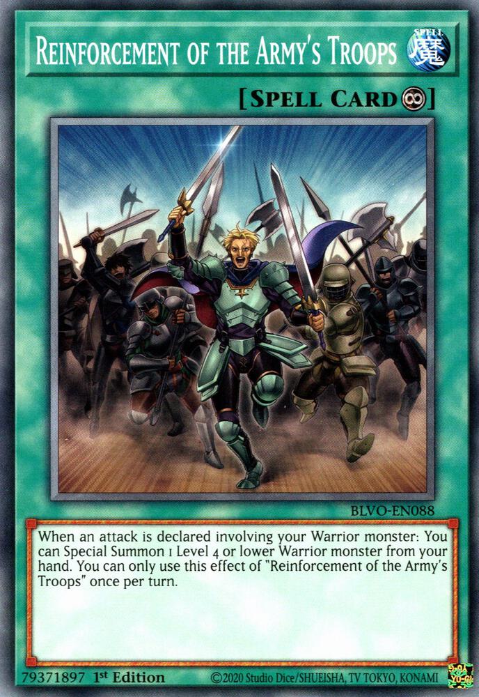 Reinforcement of the Army's Troops BLVO-EN088 card from Blazing Vortex