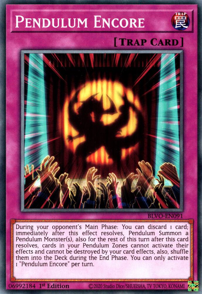 Pendulum Encore BLVO-EN091 card from Blazing Vortex