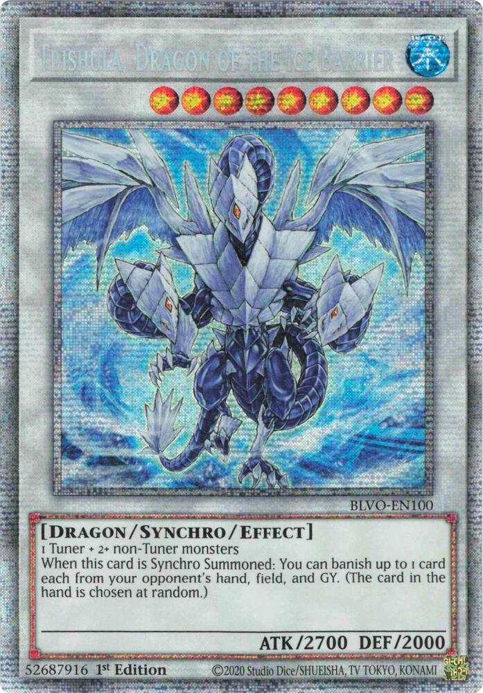 Trishula, Dragon of the Ice Barrier (Starlight Rare) BLVO-EN100 card from Blazing Vortex