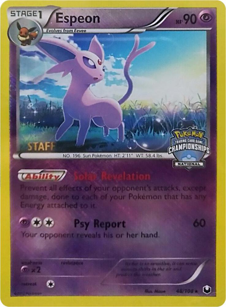 Espeon - 48/108 (National Championships) [Staff] 048/108 card from League & Championship Cards