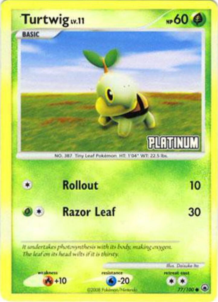 Turtwig - 77/100 [Platinum] 077/100 card from Burger King Promos
