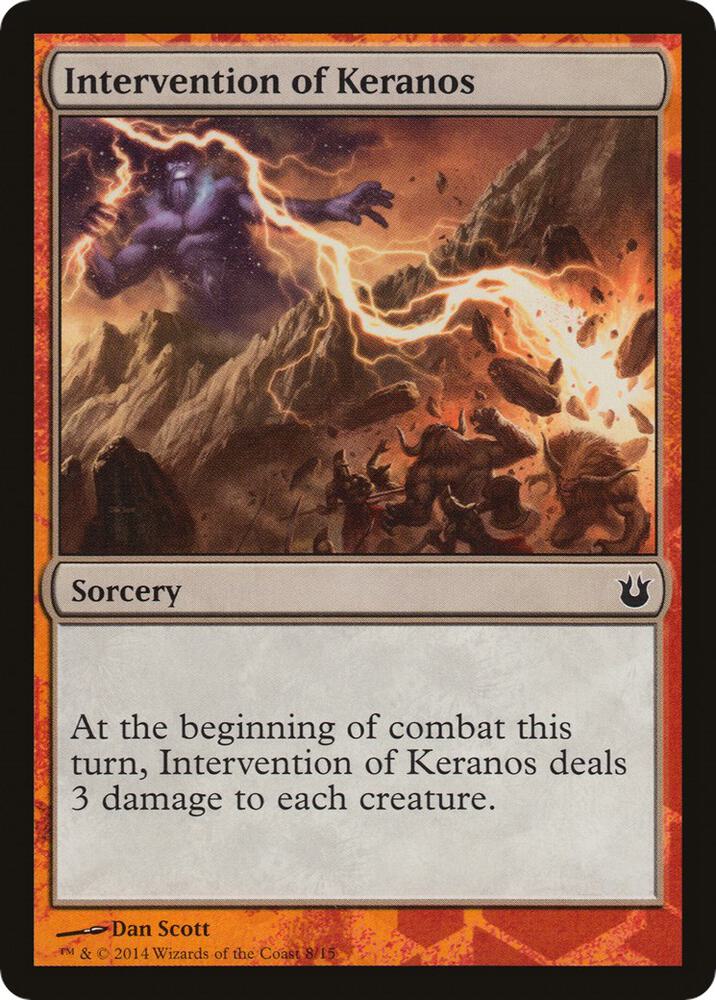 Intervention of Keranos 8 card from Hero's Path Promos