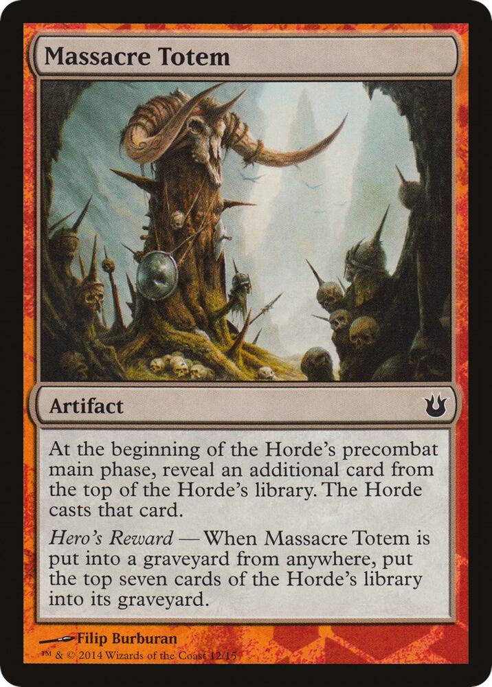Massacre Totem 12 card from Hero's Path Promos