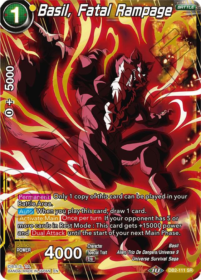 Basil, Fatal Rampage (Reprint) DB2-111 card from Battle Evolution Booster