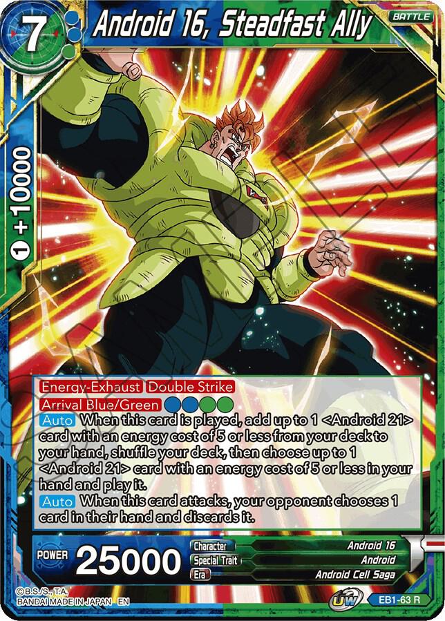 Android 16, Steadfast Ally EB1-63 card from Battle Evolution Booster
