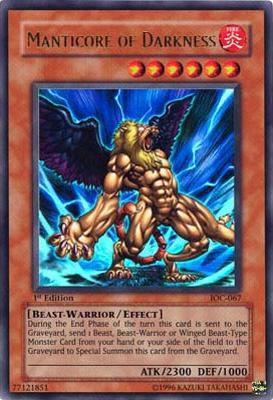 Manticore of Darkness IOC-067 card from Invasion of Chaos