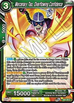 Mercenary Tao, Overflowing Confidence EB1-29 card from Battle Evolution Booster