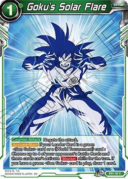 Goku's Solar Flare EB1-36 card from Battle Evolution Booster