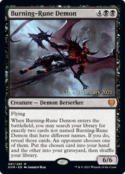 Burning-Rune Demon 81 card from Prerelease Cards