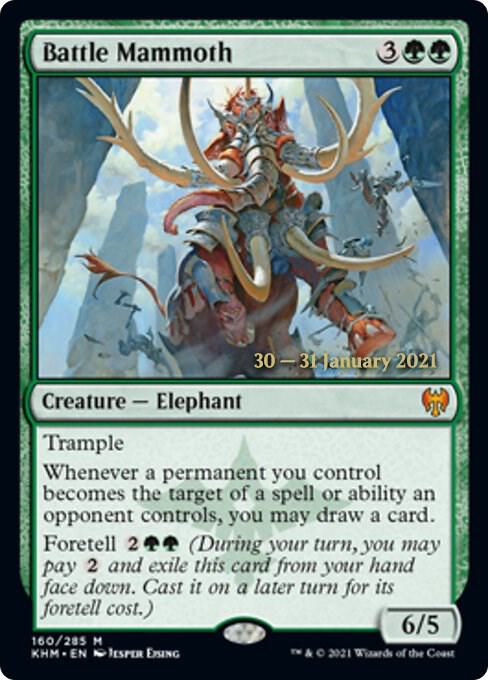 Battle Mammoth 160 card from Prerelease Cards