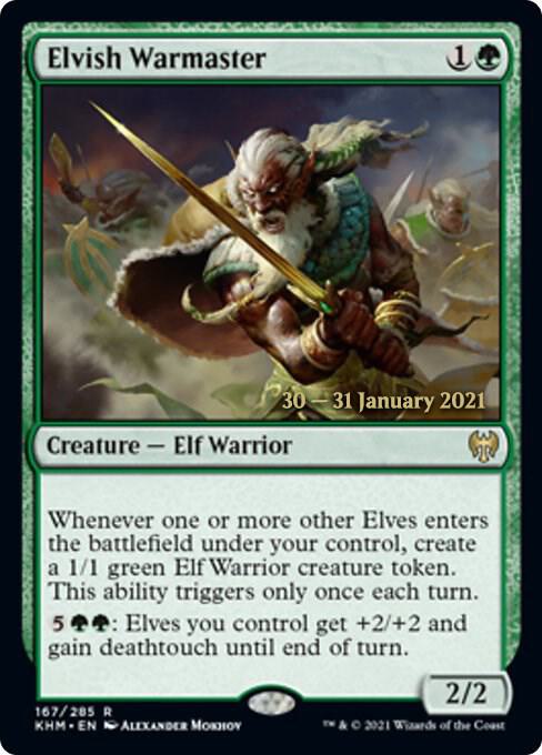 Elvish Warmaster 167 card from Prerelease Cards