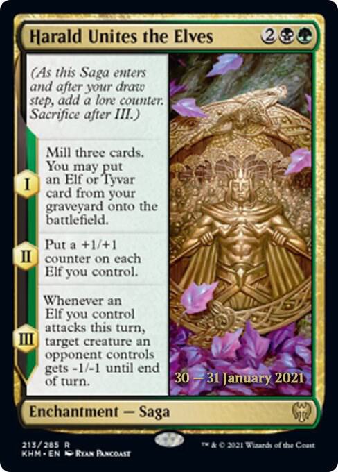 Harald Unites the Elves 213 card from Prerelease Cards