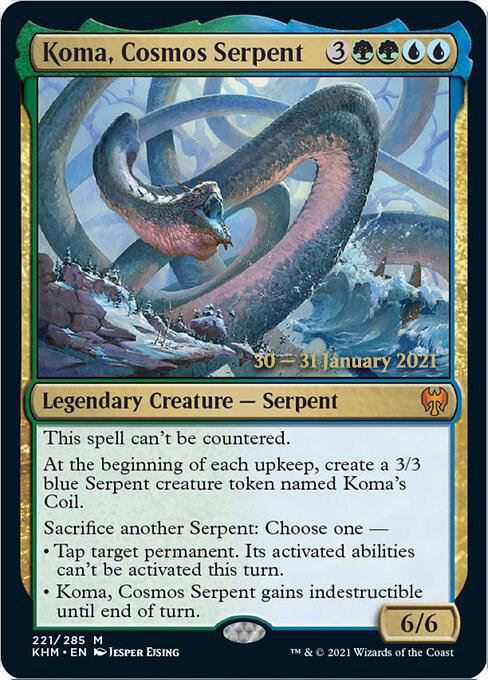 Koma, Cosmos Serpent 221 card from Prerelease Cards