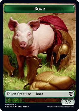 Boar // Spirit Double-Sided Token 5 // 4 card from Commander: Kaldheim