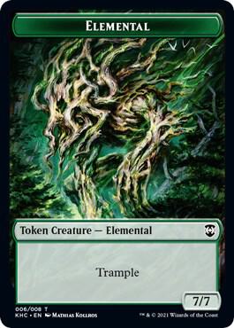 Elemental // Elf Warrior Double-Sided Token 6 // 15 card from Commander: Kaldheim