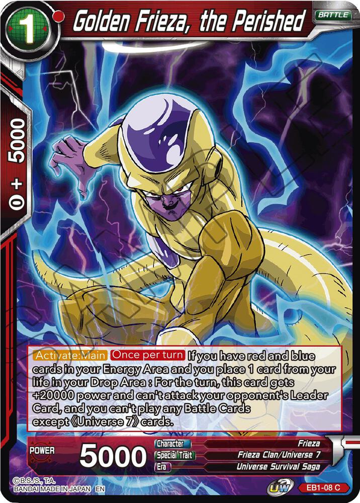 Golden Frieza, the Perished EB1-08 card from Battle Evolution Booster