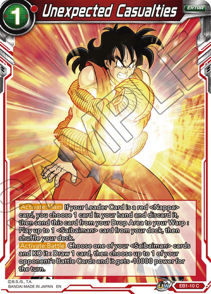 Unexpected Casualties EB1-10 card from Battle Evolution Booster