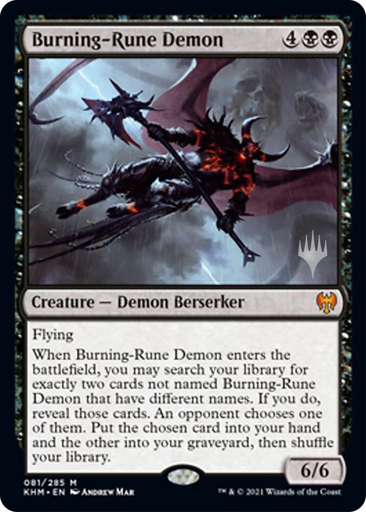 Burning-Rune Demon 81 card from Promo Pack: Kaldheim