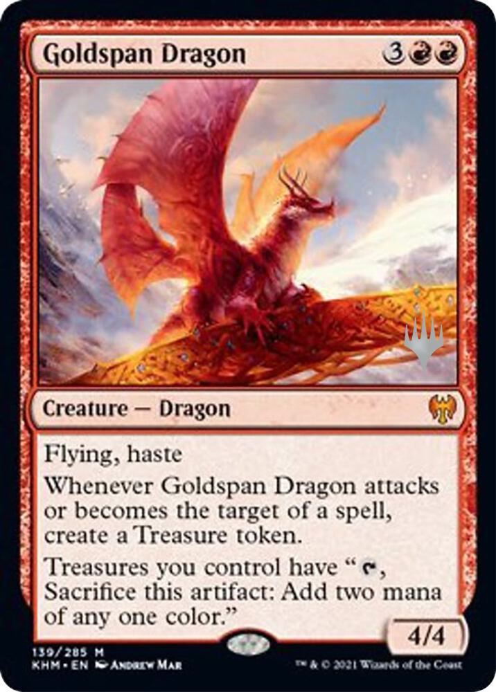 Goldspan Dragon 139 card from Promo Pack: Kaldheim