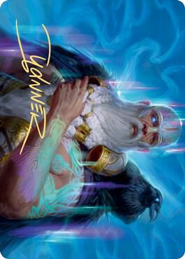 Alrund, God of the Cosmos Art Card (Gold-Stamped Signature) 9 card from Art Series: Kaldheim