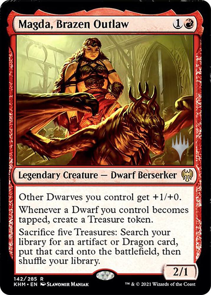 Magda, Brazen Outlaw 142 card from Promo Pack: Kaldheim