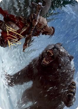 Blizzard Brawl Art Card (Gold-Stamped Signature) 41 card from Art Series: Kaldheim