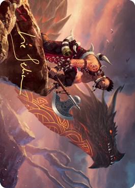Dragonkin Berserker Art Card (Gold-Stamped Signature) 32 card from Art Series: Kaldheim