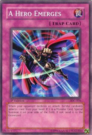 A Hero Emerges IOC-104 card from Invasion of Chaos