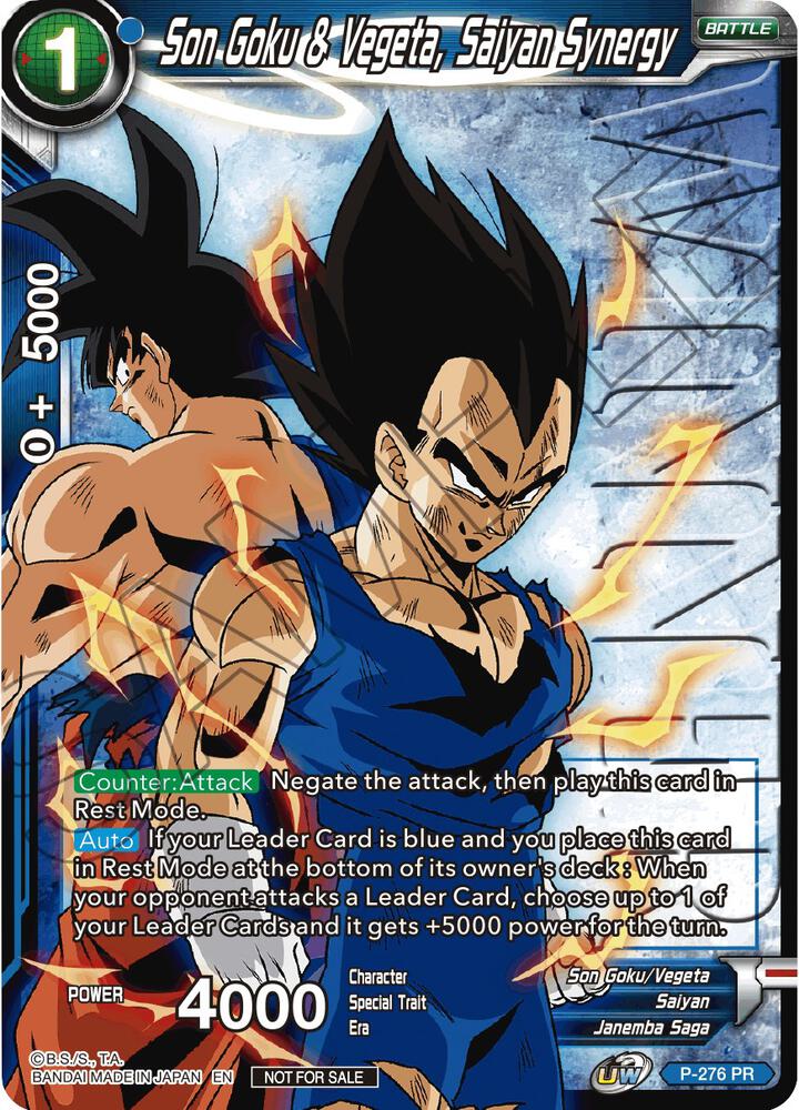 Son Goku & Vegeta, Saiyan Synergy (Unison Warrior Series Tournament Pack Vol.3) (Winner Stamped) P-276 card from Tournament Promotion Cards