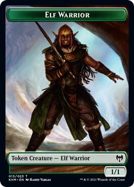 Elf Warrior // Demon Berserker Double-Sided Token 15 // 10 card from Kaldheim