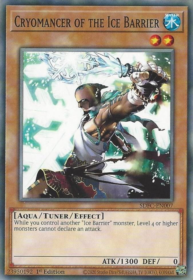 Cryomancer of the Ice Barrier SDFC-EN007 card from Structure Deck: Freezing Chains