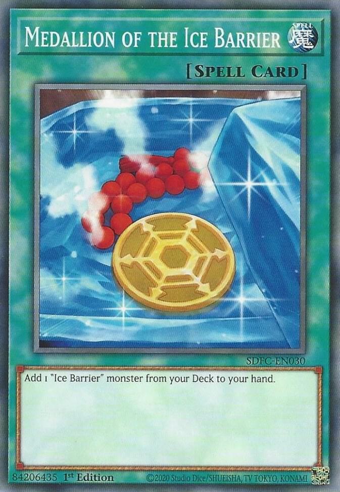 Medallion of the Ice Barrier SDFC-EN030 card from Structure Deck: Freezing Chains