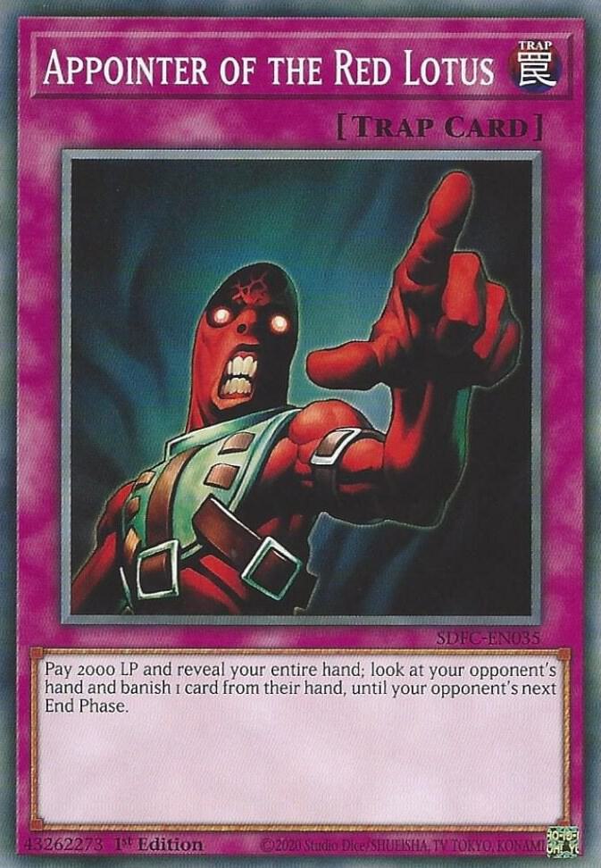 Appointer of the Red Lotus SDFC-EN035 card from Structure Deck: Freezing Chains