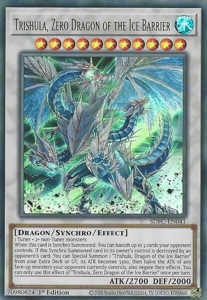 Trishula, Zero Dragon of the Ice Barrier SDFC-EN041 card from Structure Deck: Freezing Chains