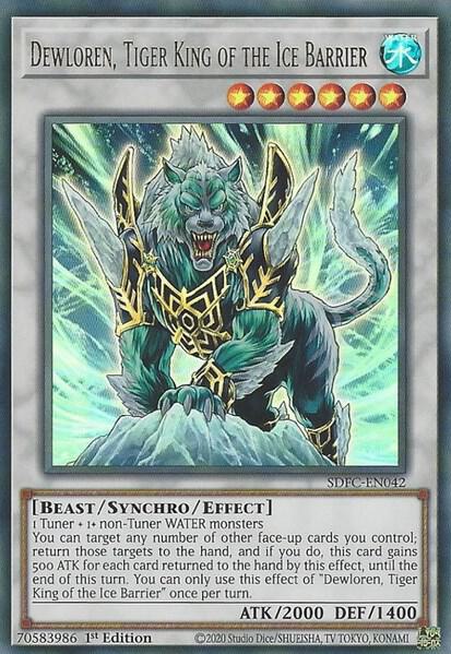 Dewloren, Tiger King of the Ice Barrier SDFC-EN042 card from Structure Deck: Freezing Chains