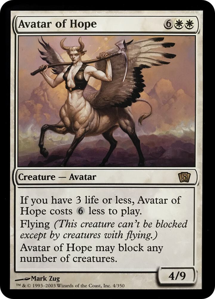 Avatar of Hope (8th Edition) 4 card from Oversize Cards