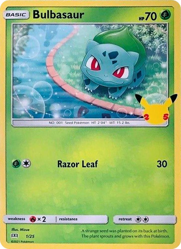 Bulbasaur - 1/25 001/025 card from McDonald's 25th Anniversary Promos