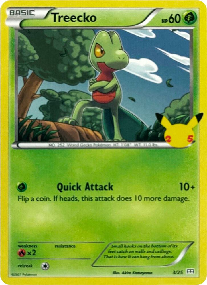 Treecko - 3/25 003/025 card from McDonald's 25th Anniversary Promos