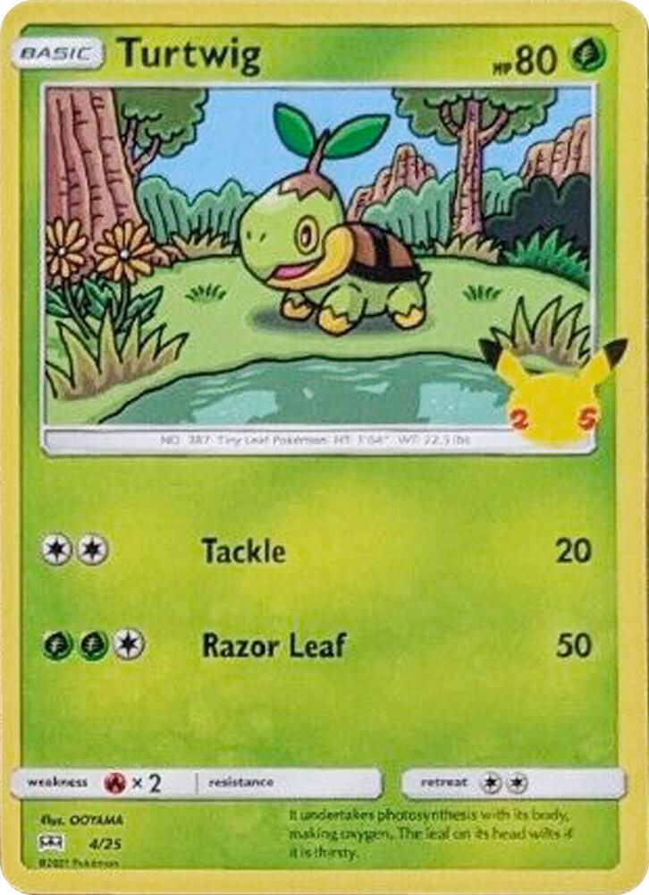 Turtwig - 4/25 004/025 card from McDonald's 25th Anniversary Promos