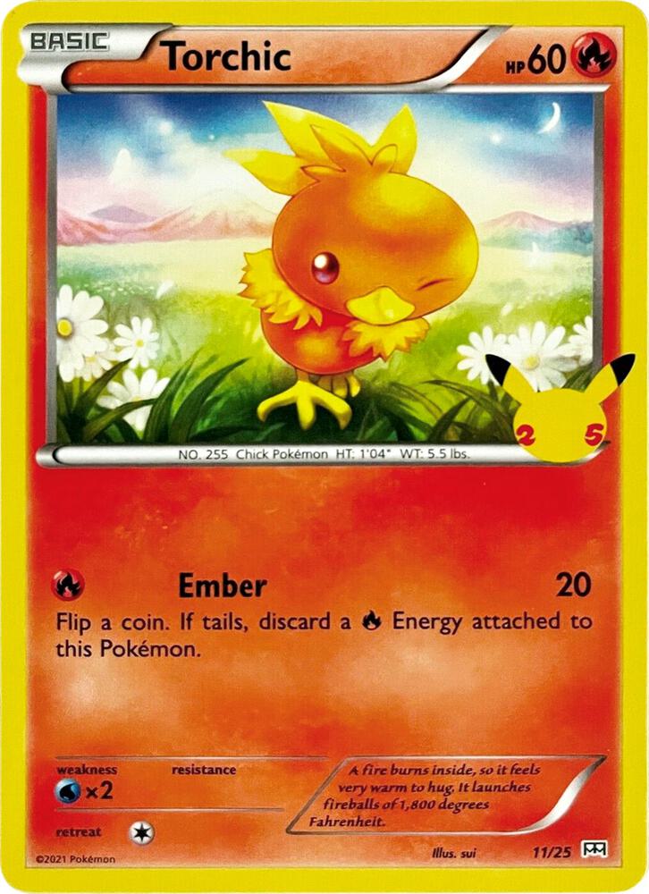 Torchic - 11/25 011/025 card from McDonald's 25th Anniversary Promos