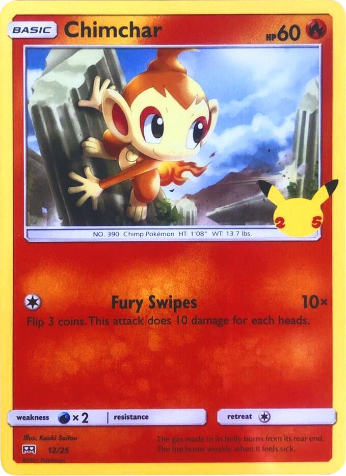 Chimchar - 12/25 012/025 card from McDonald's 25th Anniversary Promos