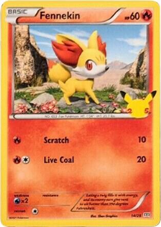 Fennekin - 14/25 014/025 card from McDonald's 25th Anniversary Promos