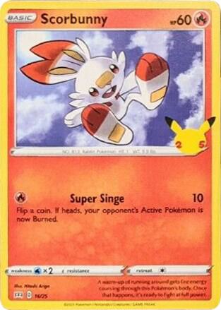 Scorbunny - 16/25 016/025 card from McDonald's 25th Anniversary Promos
