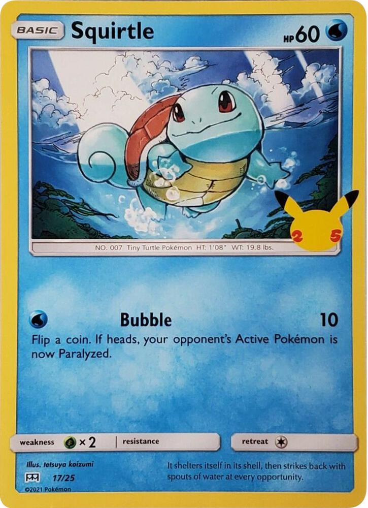 Squirtle - 17/25 017/025 card from McDonald's 25th Anniversary Promos