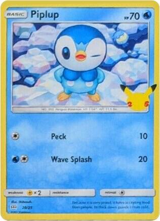 Piplup - 20/25 020/025 card from McDonald's 25th Anniversary Promos