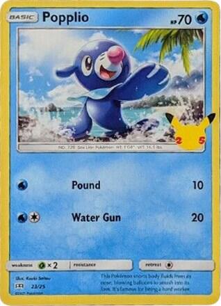 Popplio - 23/25 023/025 card from McDonald's 25th Anniversary Promos
