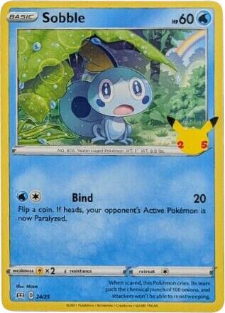 Sobble - 24/25 024/025 card from McDonald's 25th Anniversary Promos