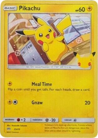 Pikachu - 25/25 025/025 card from McDonald's 25th Anniversary Promos