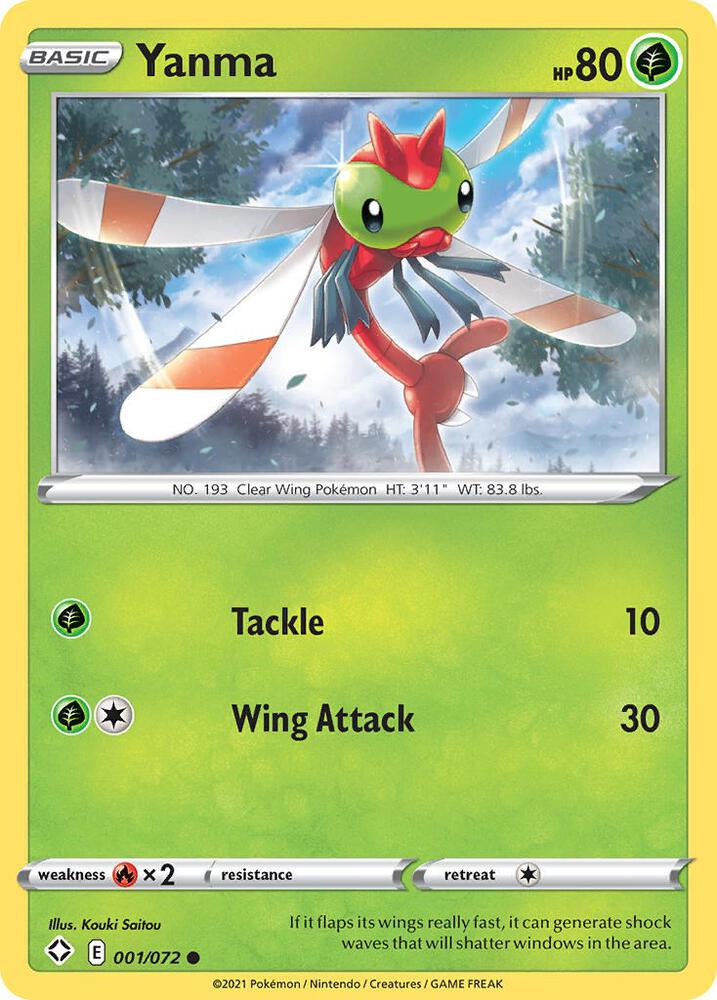 Yanma 001/072 card from Shining Fates