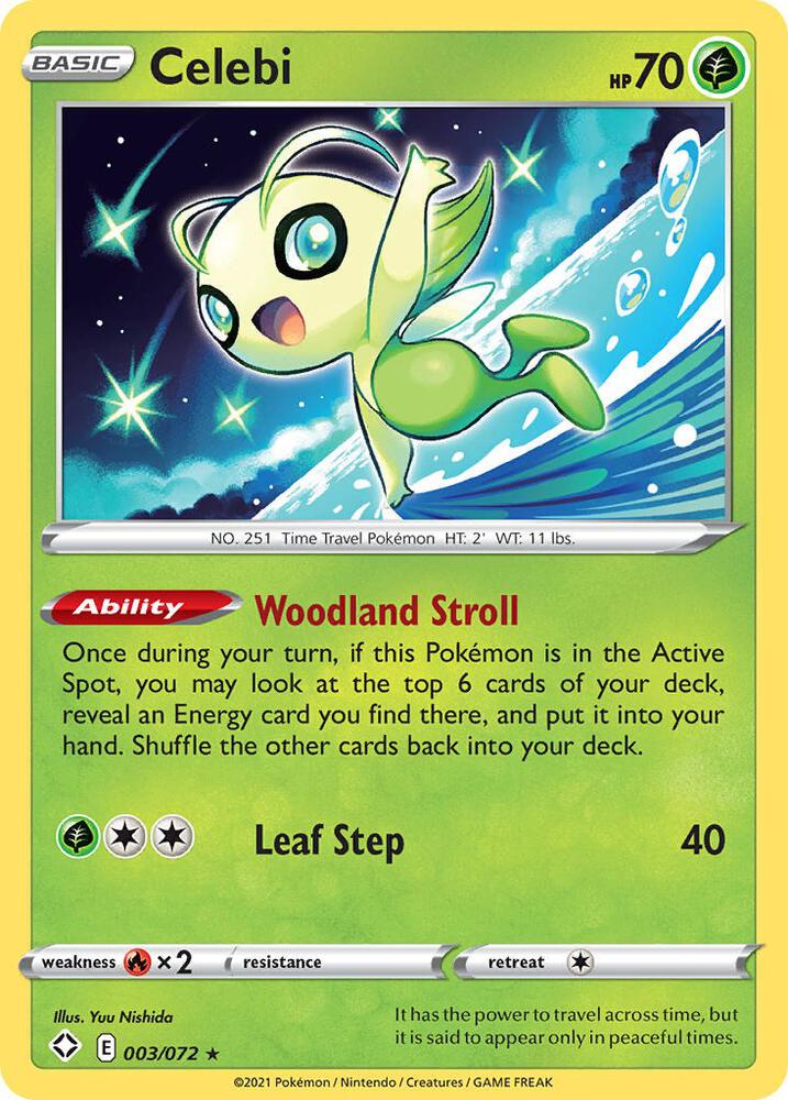 Celebi 003/072 card from Shining Fates